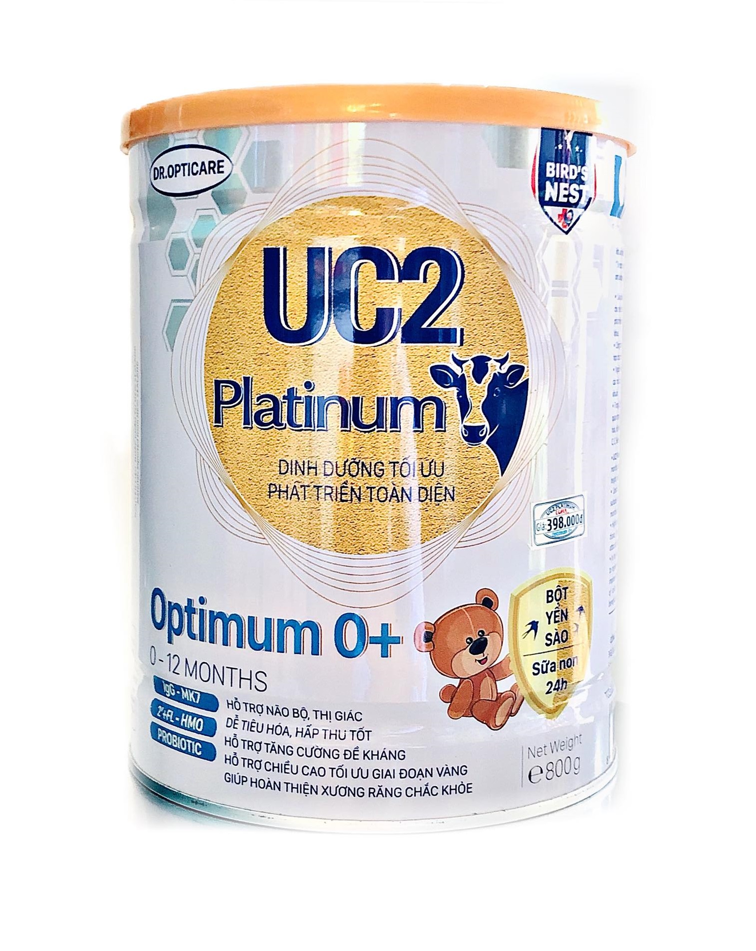 Combo 3 lon Sữa bột UC2 Optimum 0+ lon 800g - bổ sung sữa non và yến sào Dành cho trẻ 0-12 tháng tuổi