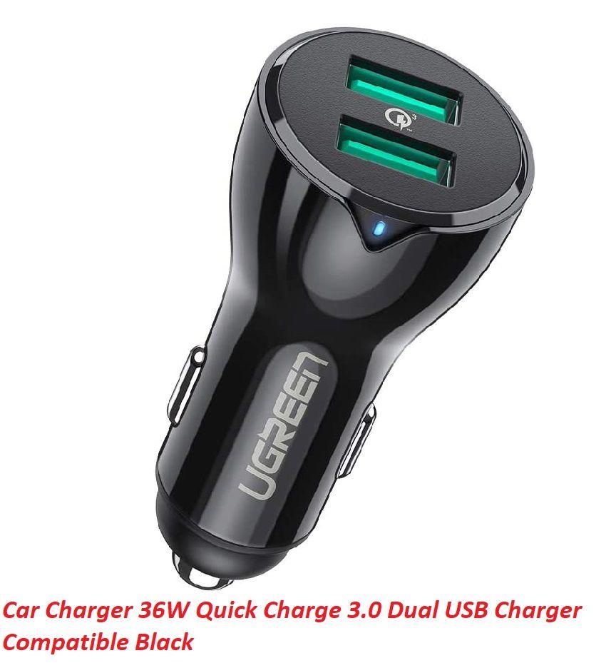 Ugreen UG40726CD163TK QC3.0 sạc xe 2 cổng USB chuẩn quick charge 3 màu đen - HÀNG CHÍNH HÃNG