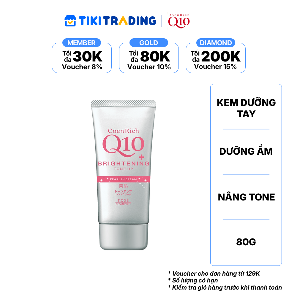 Kem tay dưỡng ẩm và nâng tone đều màu COENRICH Q10 (80 g/tuýp)