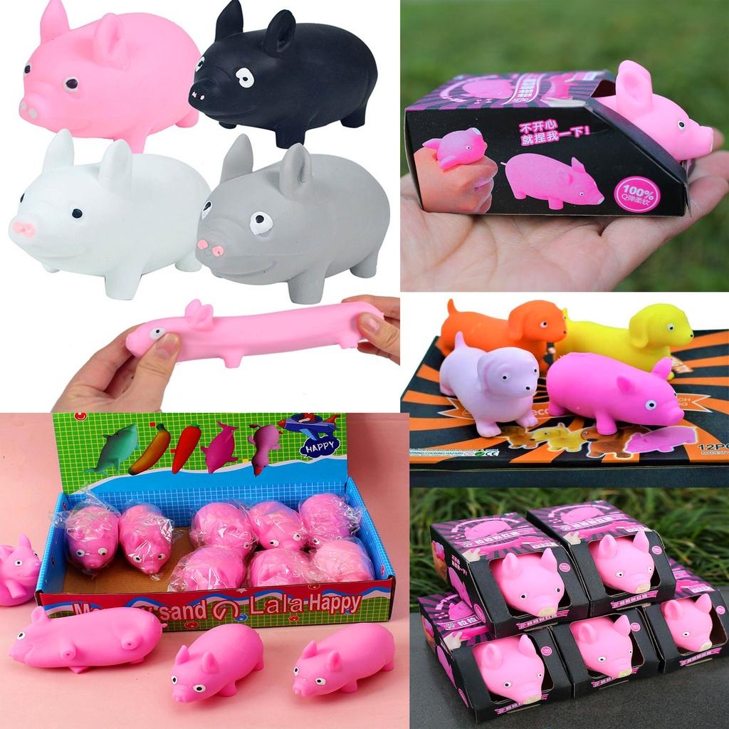Squishy HEO HỒNG heo xám heo đen heo vàng heo trắng heo tím mềm mịn dễ thương chân thực giảm stress co dãn đàn h