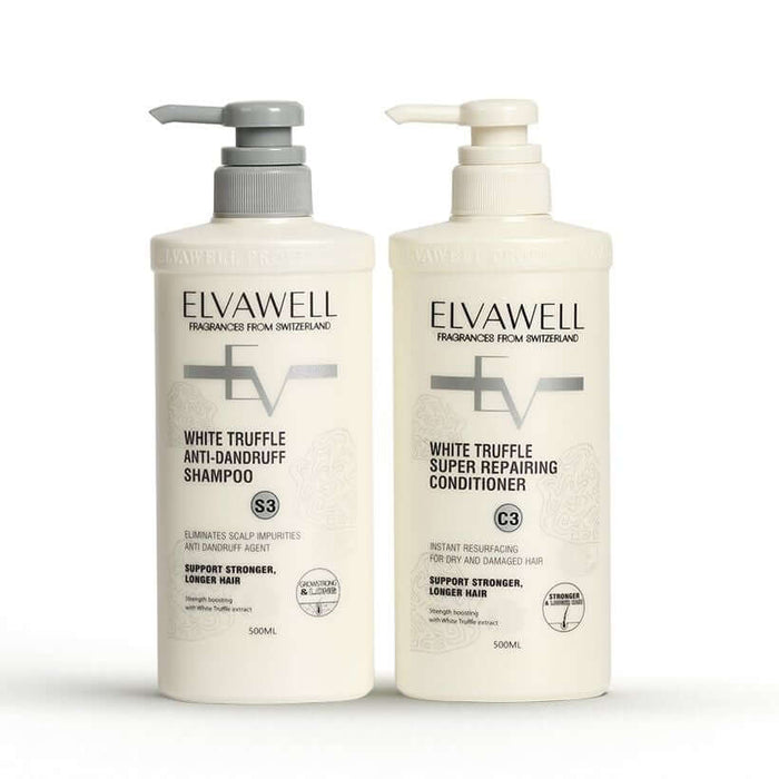 Dầu gội xả giảm gàu siêu suôn mượt Elvawell - 1000ml (Màu trắng)