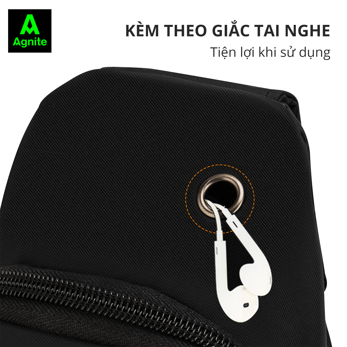 Túi đeo chéo thể thao nam chính hãng Agnite, vải canvas chống nước, nhỏ gọn tiện lợi dễ mang theo - EH1001/EH1002