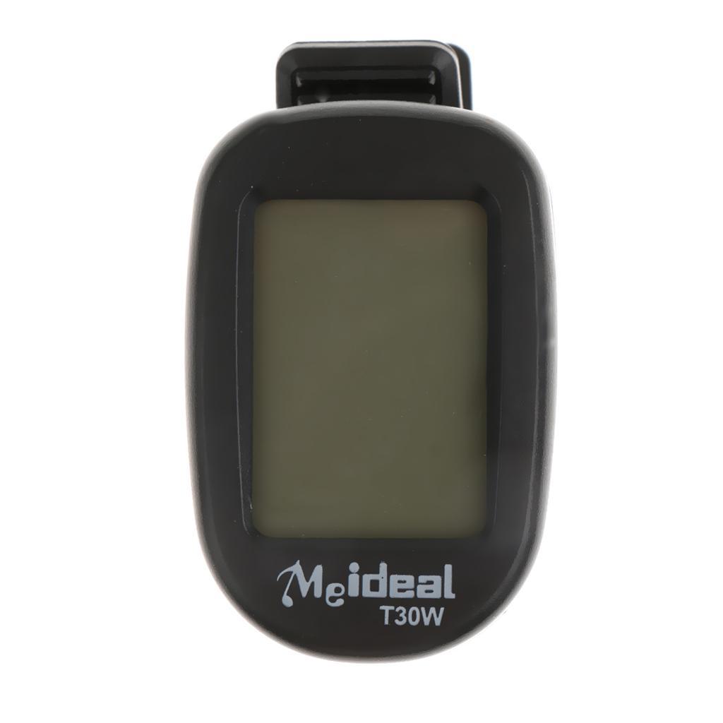 Clip on LCD Digital Chromatic Electric Guitar Tuner Bass Ukulele Banjo Black