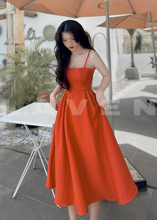 Đầm Xòe 2 Dây Chất Liệu Cotton Lạnh Mềm Mịn Form Dài Thời Trang