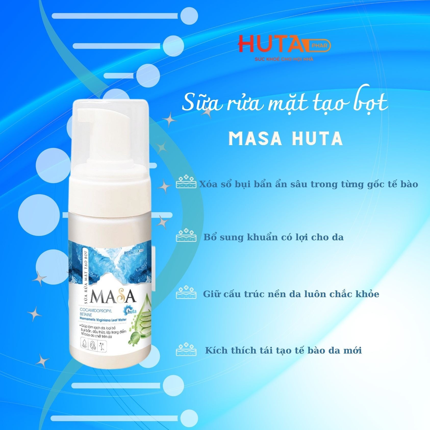 Sữa rửa mặt tạo bọt MASA giúp làm sạch da 100ml