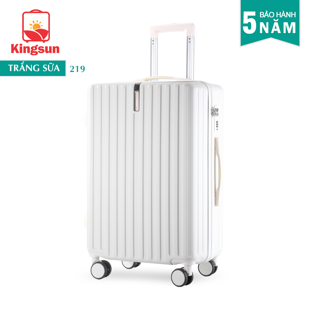 Vali kéo du lịch cao cấp bảo hành chính hãng Size 24inch KS-219 - Trắng Sữa