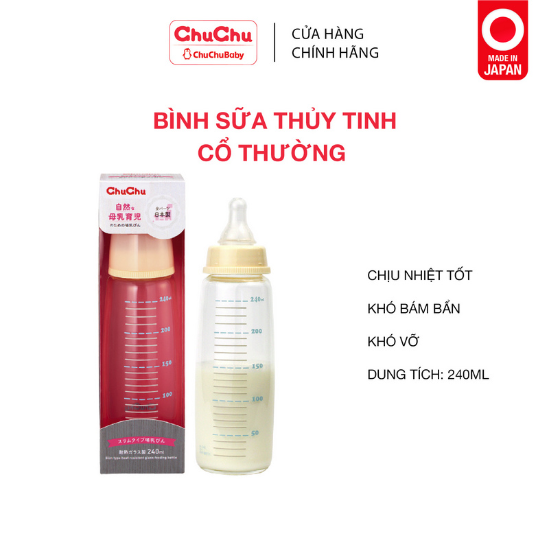 Bình Sữa Thủy Tinh Cổ Thường G-240Ml Chuchu Baby (Box Type)