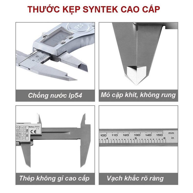 Thước kẹp điện tử chống nước Syntek thép không gỉ bền bỉ, chống bụi bẩn và ẩm mốc