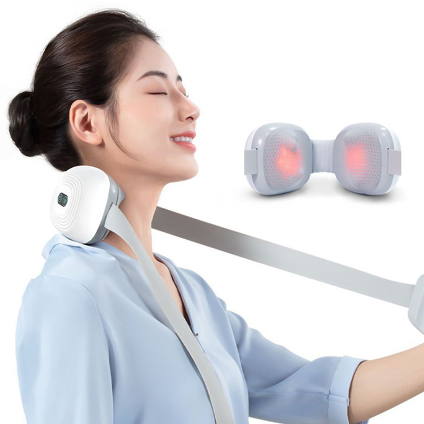 Máy Massage Cổ Vay Gáy - Xoa Bóp Thư Giãn Chườm Nóng Giảm Đau Mỏi, Hỗ Trợ Giảm Đau Nhức, Căng Cứng Vùng Cổ, Mát Xa Đảo Vòng, Bấm Huyệt Thư Giãn - Thiết Kế Đơn Giản, Công Nghệ Sạc Nhanh Type-C