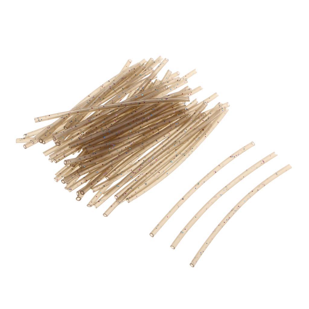 50pcs Soft Rubber Rig Tube Carp Fishing Rig Sleeves Hook Line Connector 6cm Terminal Tackle