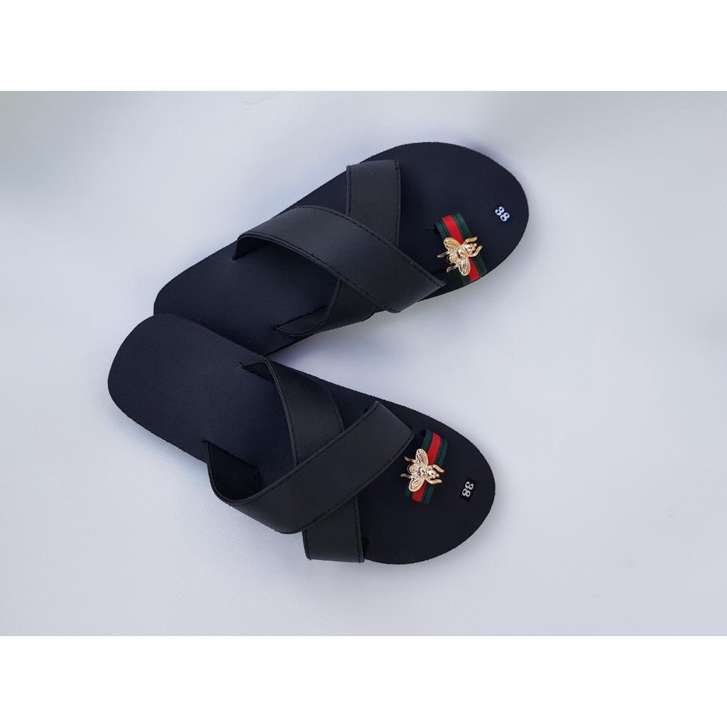 sandal đồng nai dép quai chéo đen có thêm sỏ ngón nữ size từ 34 đến 42 nữ