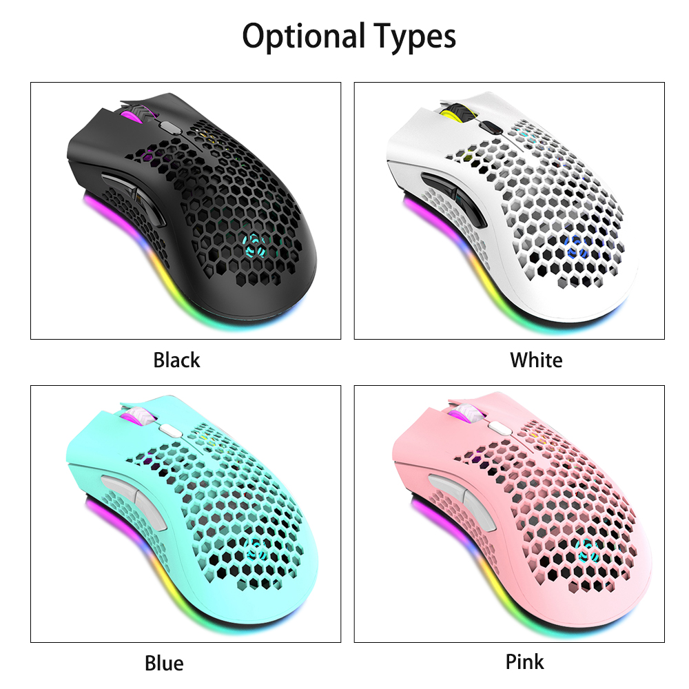 Chuột Không Dây Đầu Thu USB RGb 3 Mức DPI Với Con Lăn 2 Ngón Tay Cái