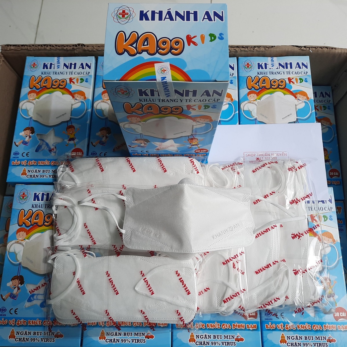 Khẩu trang y tế 4D trẻ em Khánh An KA99 KIDS 4 lớp ngăn 99% vi khuẩn virus thiết kế nhượng quyền HÀN QUỐC ôm sát khuôn mặt cho bé dễ thở