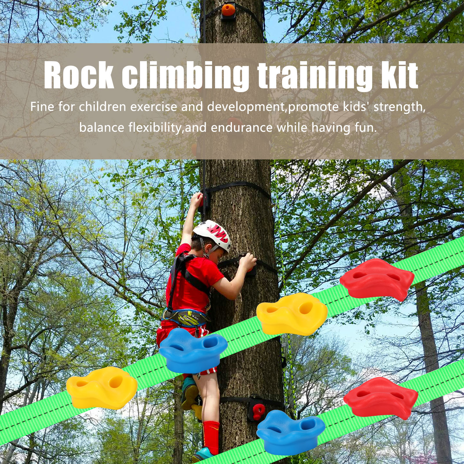 Đá leo núi hai lỗ bằng nhựa Huấn luyện leo núi cho trẻ em