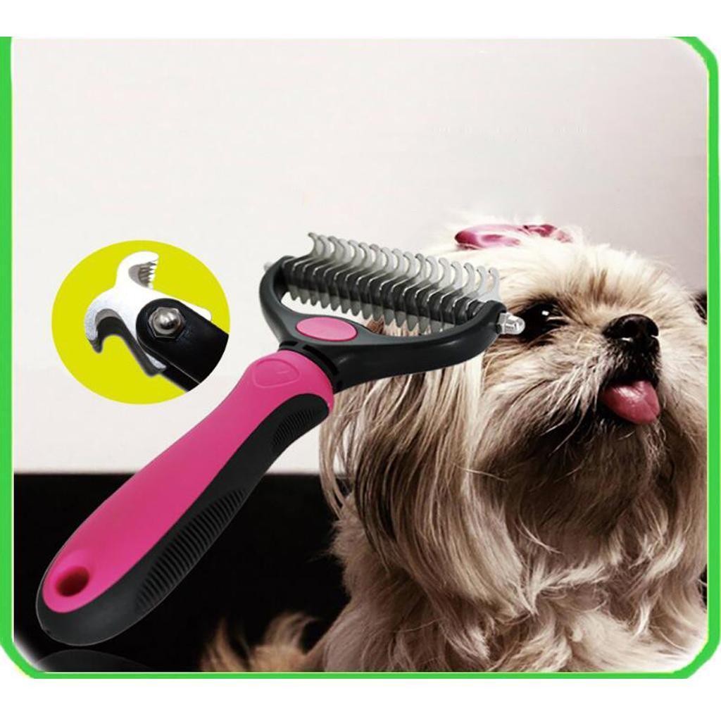 Plastic Hair Detangling Comb Remove Grooming Rake Brush for Pet Dog Cat