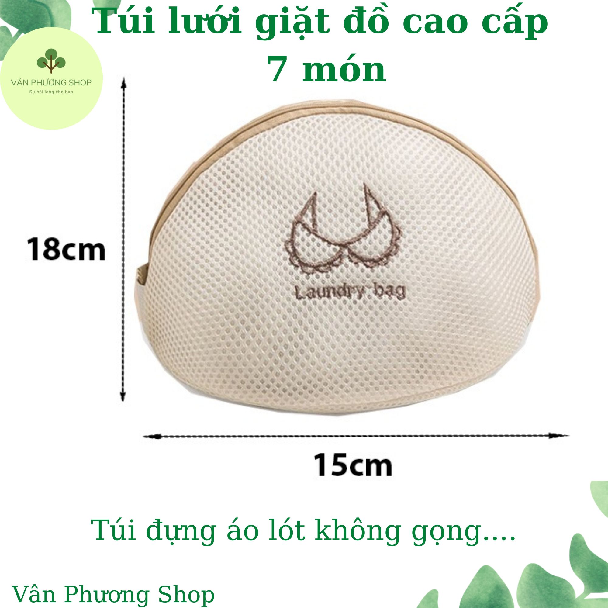 Túi Lưới Giặt Đồ, Giặt Quần Áo Cao Cấp 7 món đủ kích cỡ Vân Phương Shop - Hàng Chính Hãng