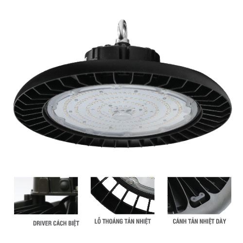 Đèn led nhà xưởng UFO ROMAN ELW3007 chip LED cao cấp CREE tiêu chuẩn chống nước IP65 - Hàng chính hãng