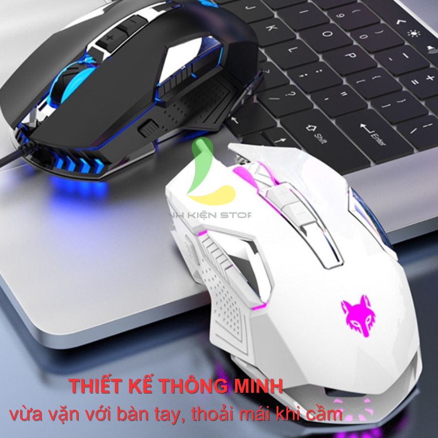 Chuột máy tính XUNFOX XYH19  - Chuột gaming giá rẻ có dây cắm USB tích hợp hiệu ứng ánh sáng nhiều màu sắc - Hàng nhập khẩu