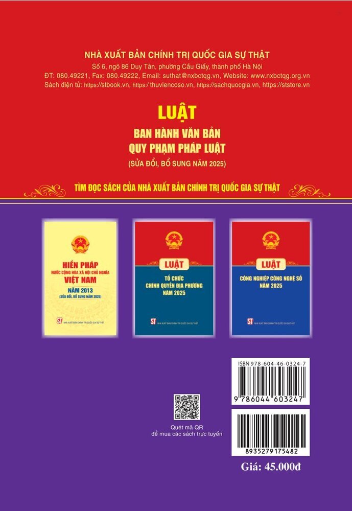 Luật Ban hành văn bản quy phạm pháp luật (sửa đổi, bổ sung năm 2025)