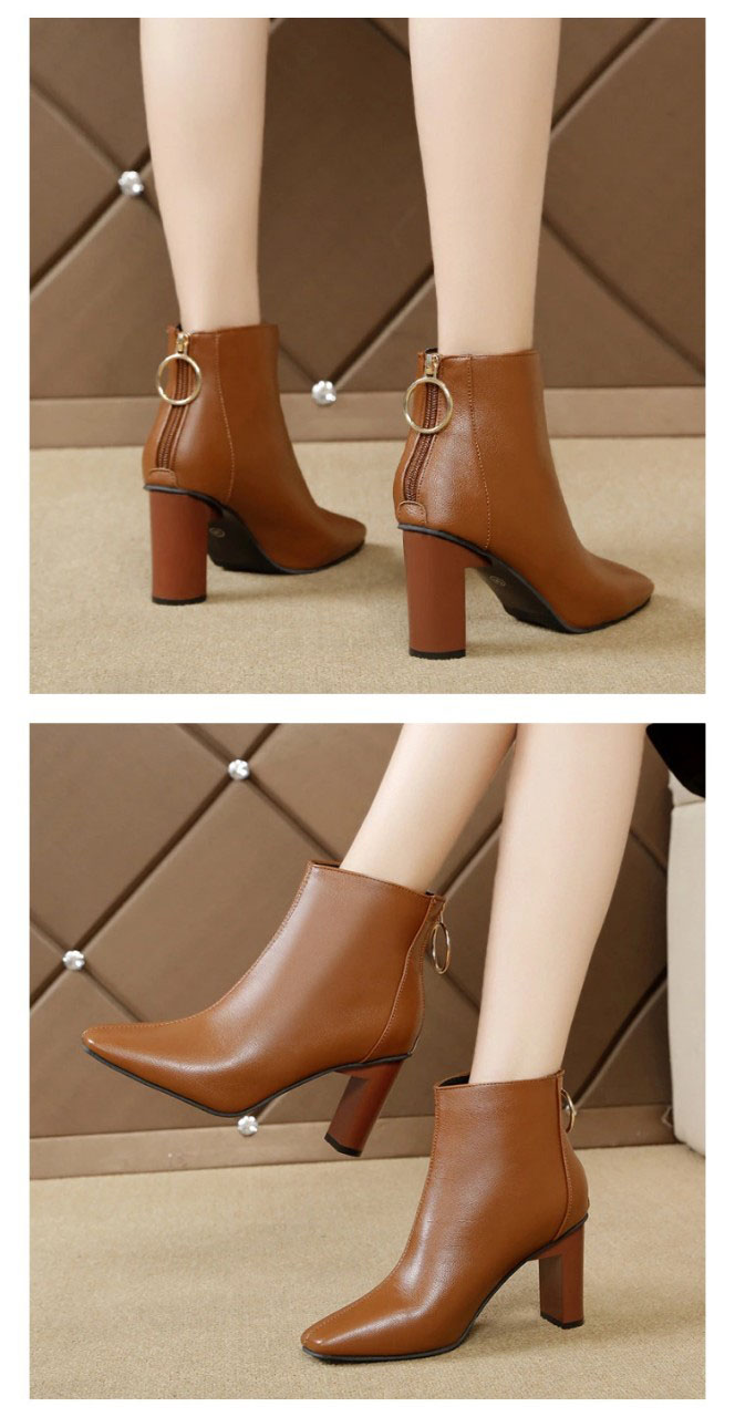 GIÀY BOOT NỮ CỔ THẤP ĐẾ VUÔNG THỜI TRANG HÀN QUỐC GIAY.BOT885