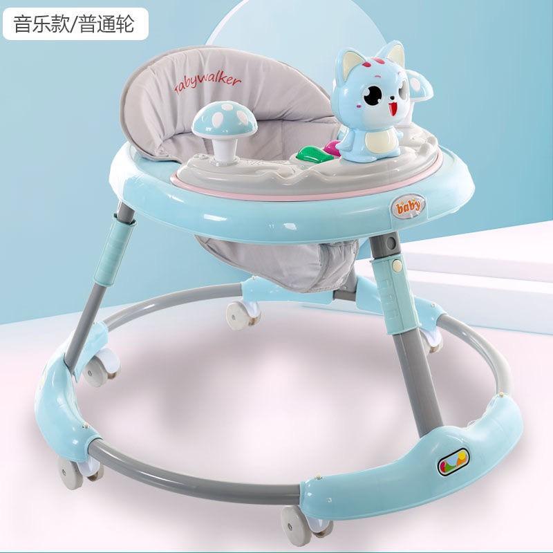 Xe tròn tập đi cho bé BABY hình mèo cho bé chỉnh cao thấp, có nhạc (Xanh nhạt-Xanh đậm-Hồng)