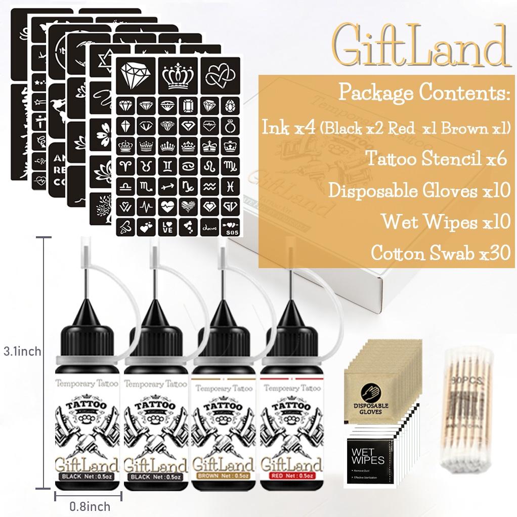 1 Bộ Mực Xăm Tạm Thời Kháng Nước Dùng Cho Cơ Thể