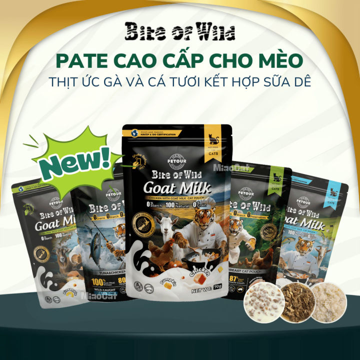 Pate sữa dê Bite of Wild cho mèo không ngũ cốc không lactose
