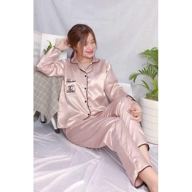 Pizama phi lụa tay dài quần dài