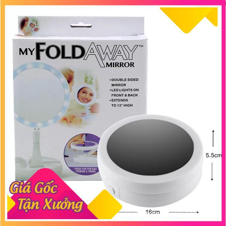 Gương Đèn Gấp Gọn FlodAway Trang Điểm 2 Mặt Có Đèn Led  TP'S