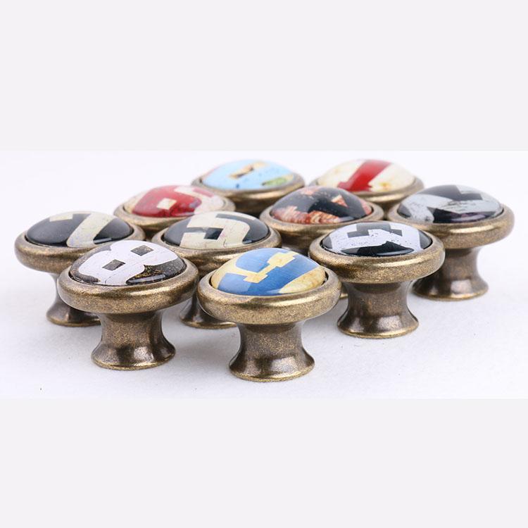 4-5pack Antique Brass Cabinet Drawer Round Pulls Cupboard Bin Knob Handle