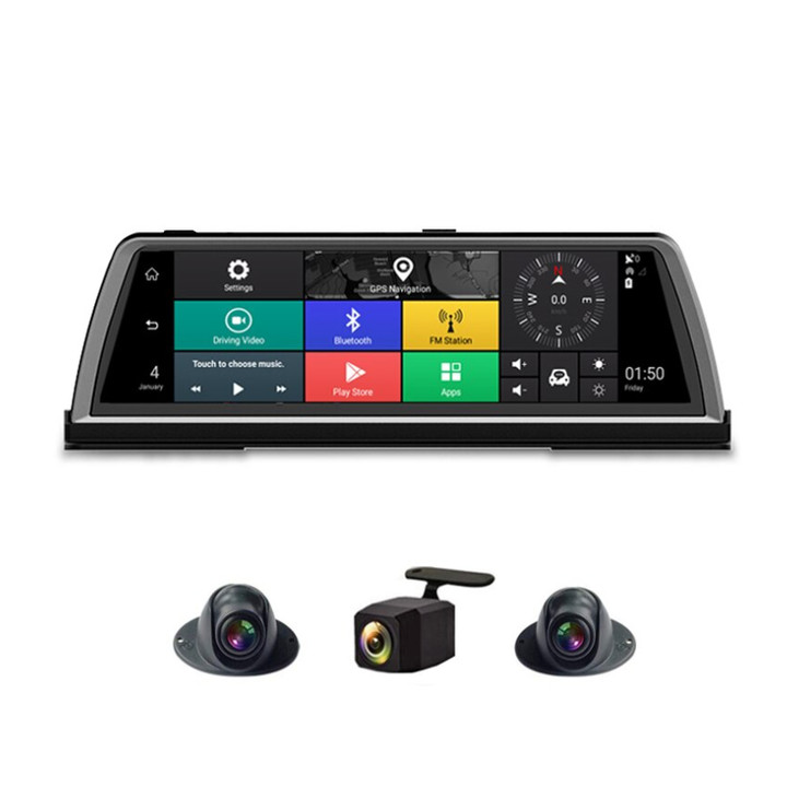 Camera hành trình đặt taplo ô tô cao cấp K600 tích hợp 4 camera, Android Wifi GPS