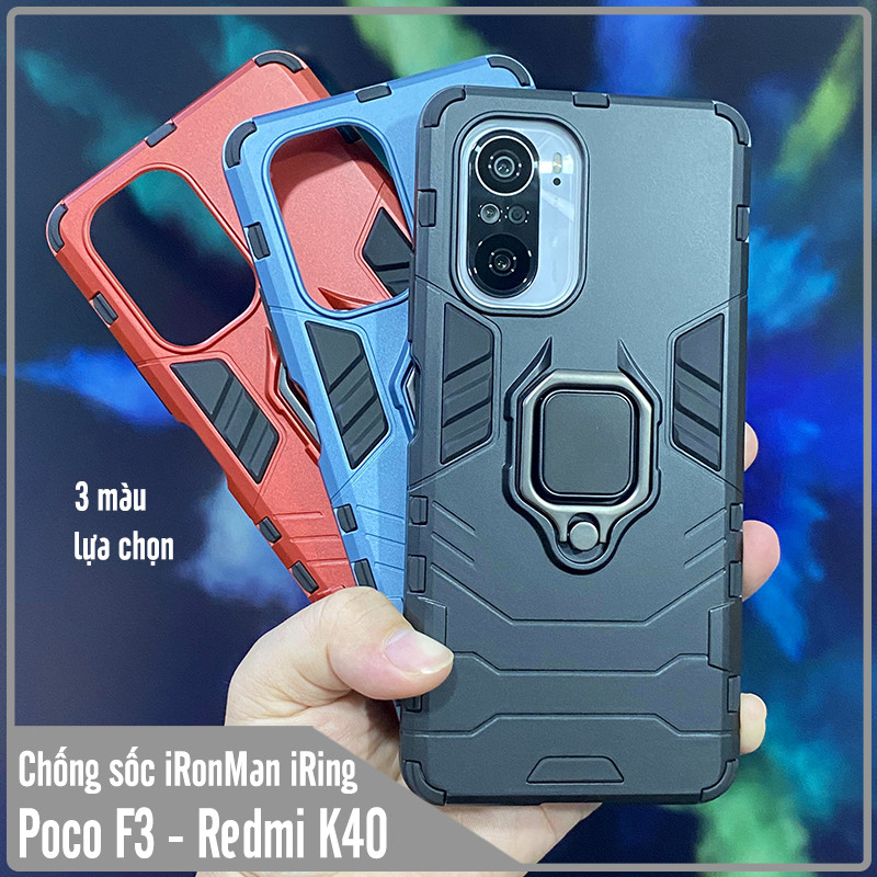 Ốp lưng cho Xiaomi Poco F3 - Redmi K40 iRON MAN IRING Nhựa PC cứng viền dẻo chống sốc