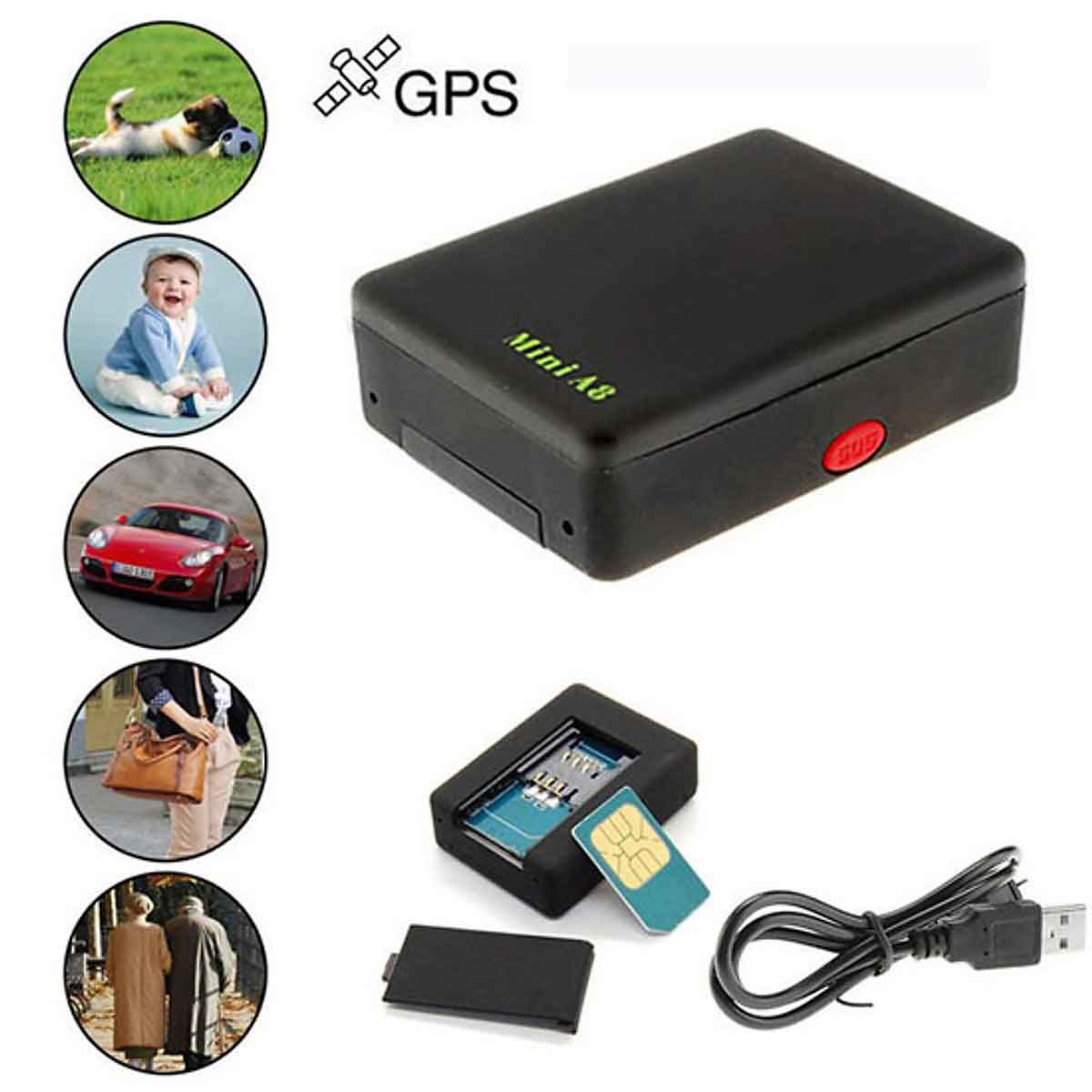 Thiết Bị Định Vị A8 Mini GPS Dành Cho Người Cao Tuổi Trẻ Em Xe Hơi Chống Mất