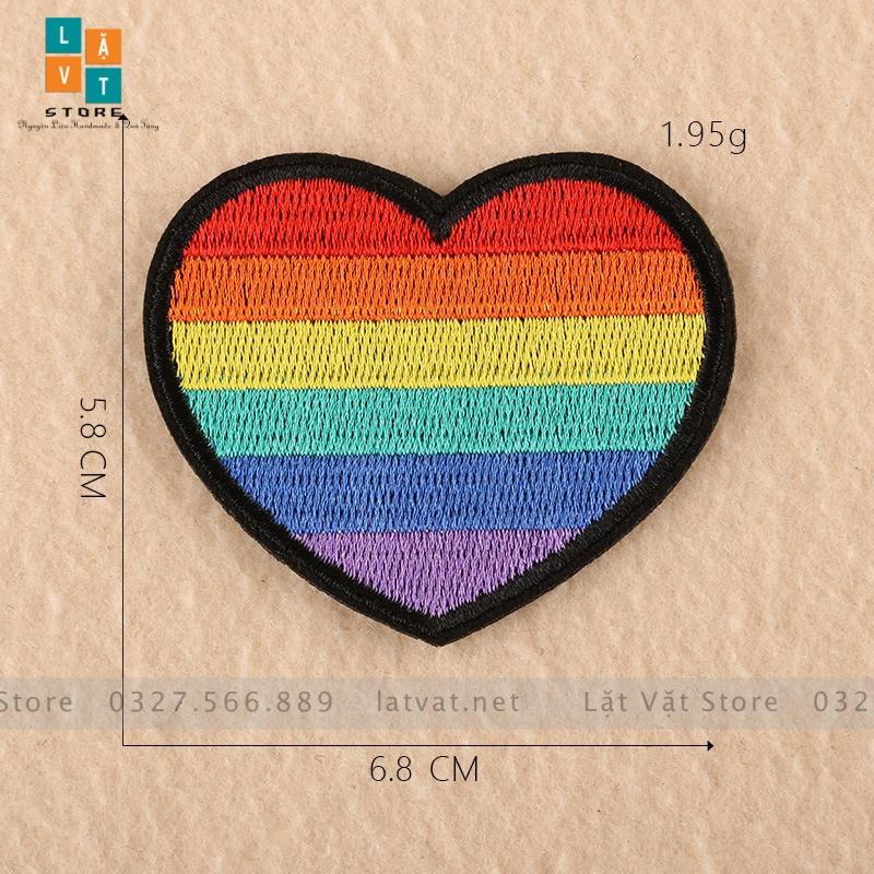 Patch ủi quần áo, Sticker dán Vali phong cách ngũ sắc, xinh đẹp, tiện dụng, ý nghĩa cho công đồng LGBT