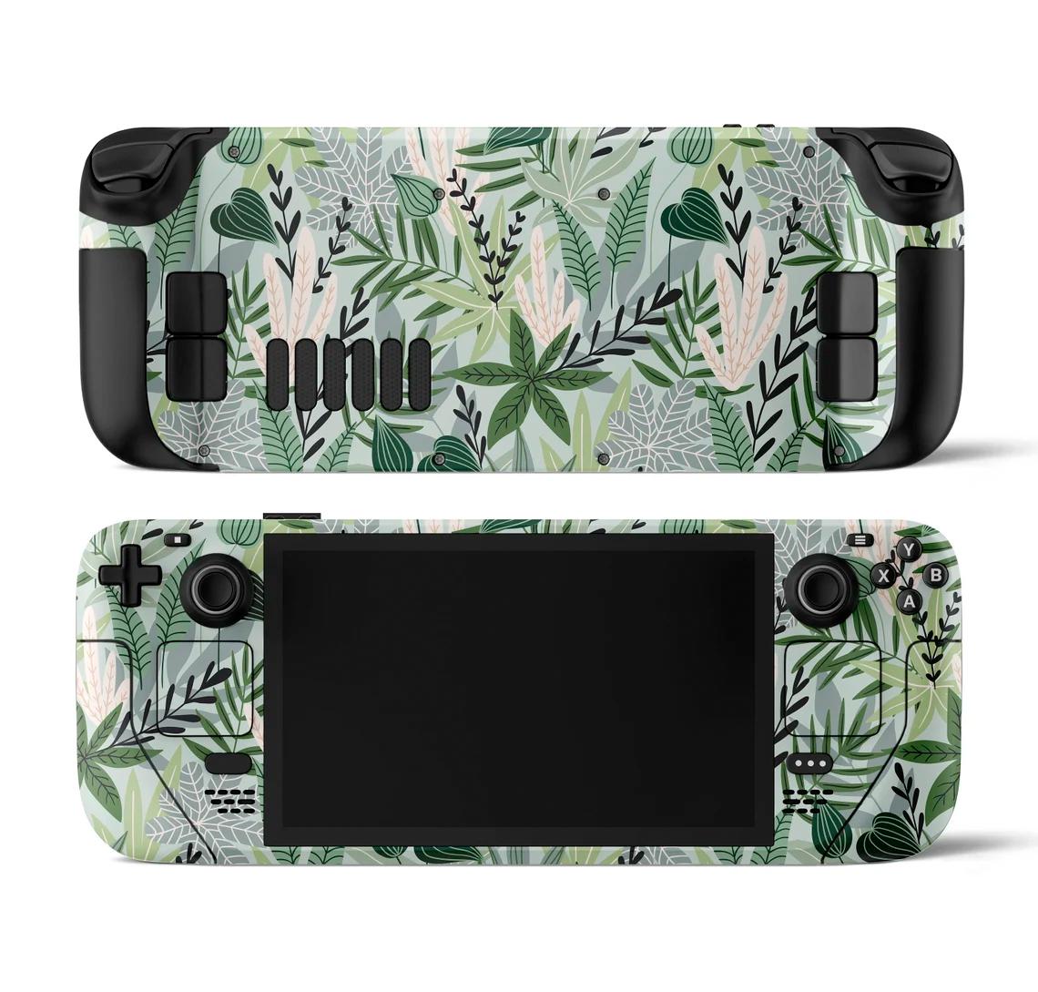 Skin decal dán Steam Deck mẫu Tropical Green Leaves (dễ dán, đã cắt sẵn chuẩn theo khuôn máy)