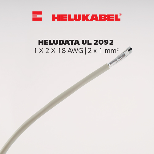 Dây cáp dữ liệu HELUDATA UL 2092 | 1 X 2 X 18AWG | 2 x 1 mm²