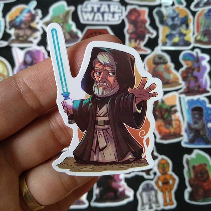 Bộ Sticker dán cao cấp chủ đề NHÂN VẬT TRONG STAR WARS - Dùng dán Xe, dán mũ bảo hiểm, dán Laptop...