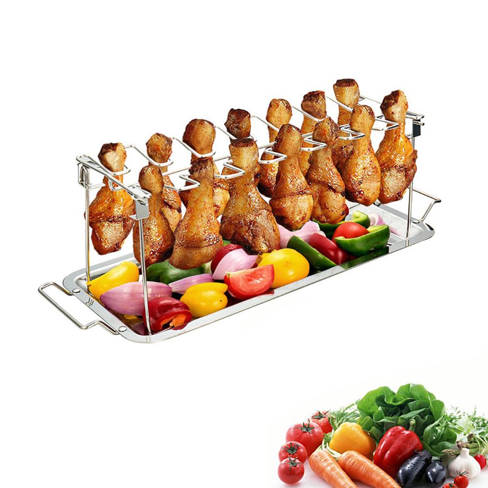 Bếp Nướng Phụ Kiện Tainless Thép Gà Chân Trống Nướng Đế Đứng Thịt Nướng Không Dính Giá