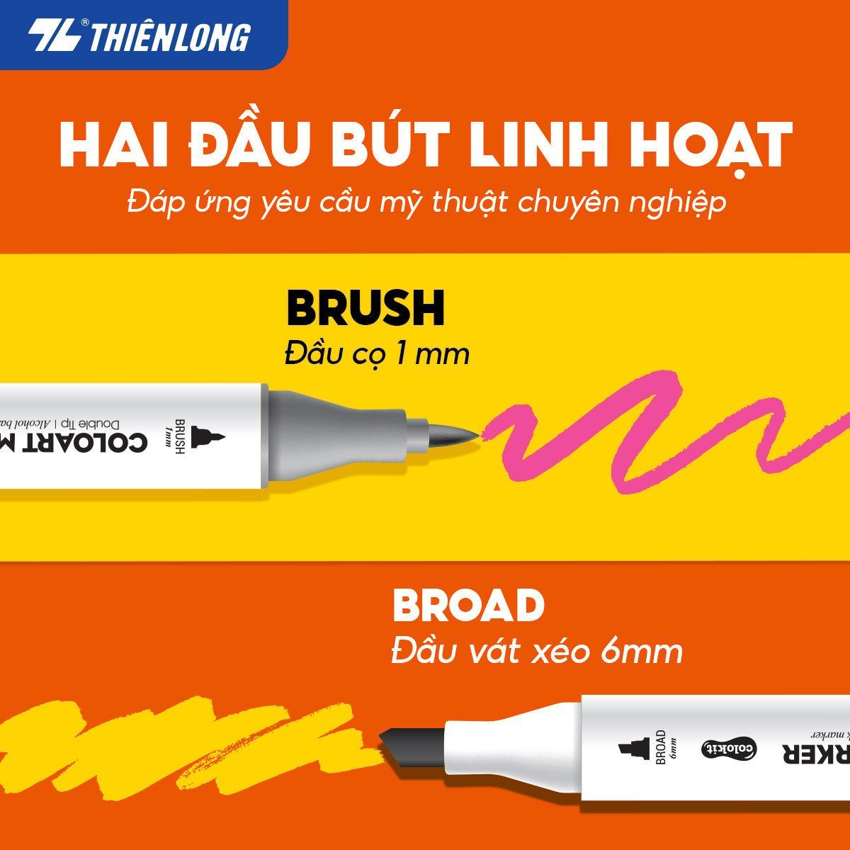 Bút dạ màu - bút marker 48 màu Thiên Long Colokit ART MARKER AM-C006-KM