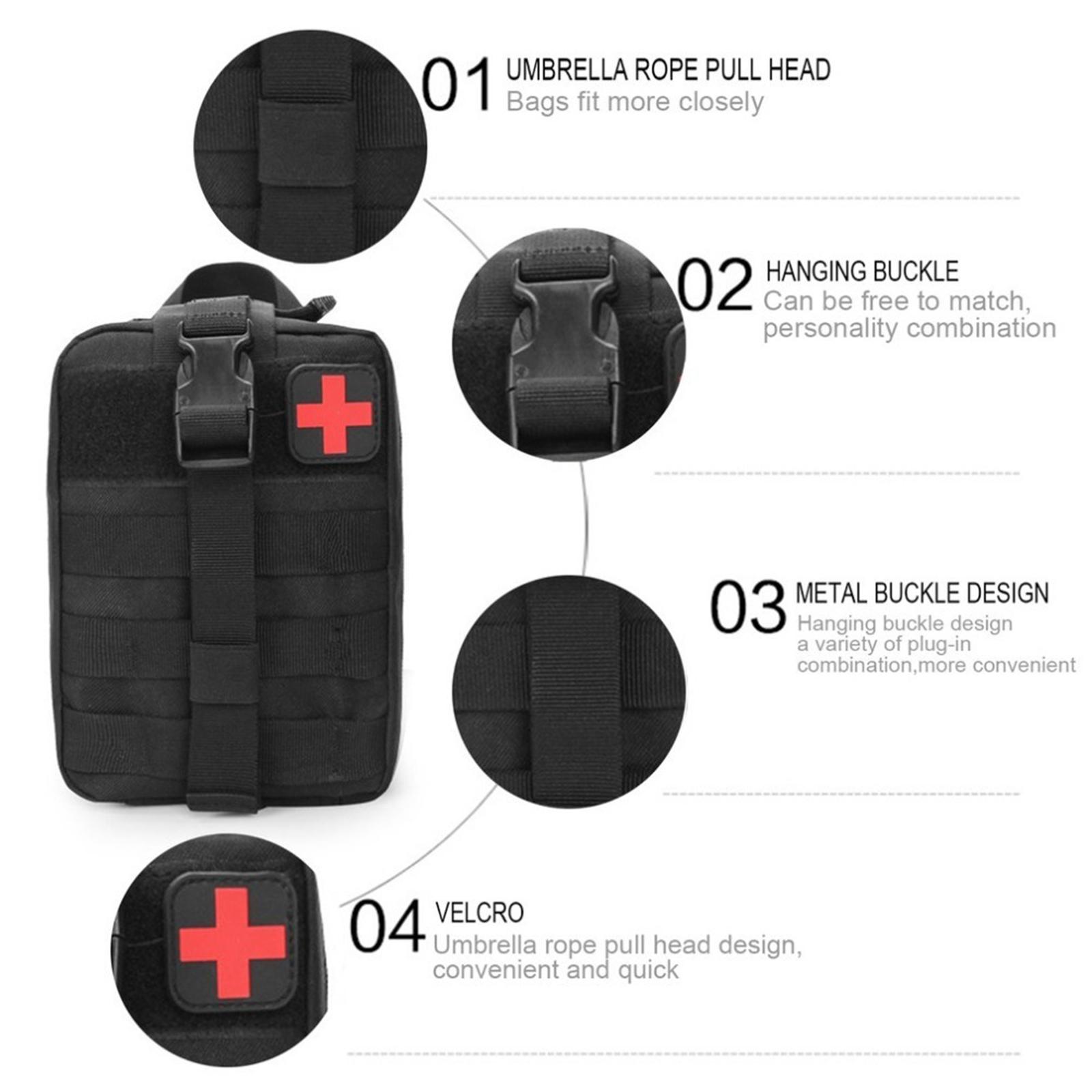 Tactical Bag First Aid Kit Outdoor Emergency Survival Pouch Red