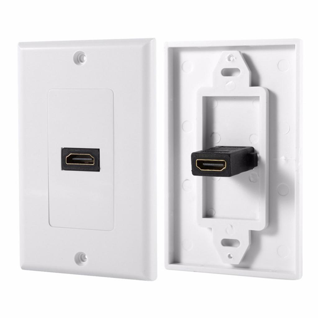 2 Pack HDMI Wall Face Plate Outlet Cover for TV Home Theater Wall Decoration