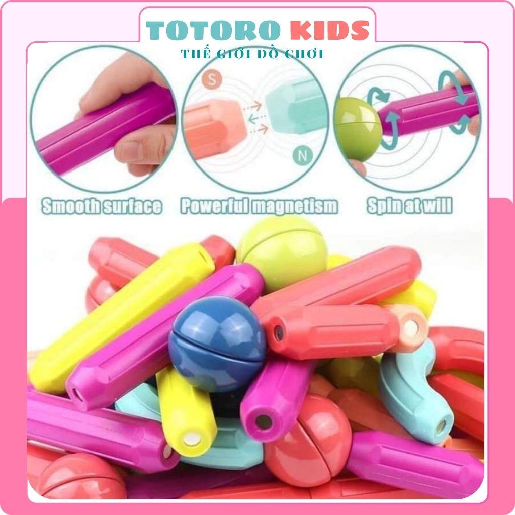 Bộ đồ chơi lắp ráp mô hình sáng tạo trí tuệ cho em bé an toàn thông minh xếp hình nam châm từ tính 64 chi tiết