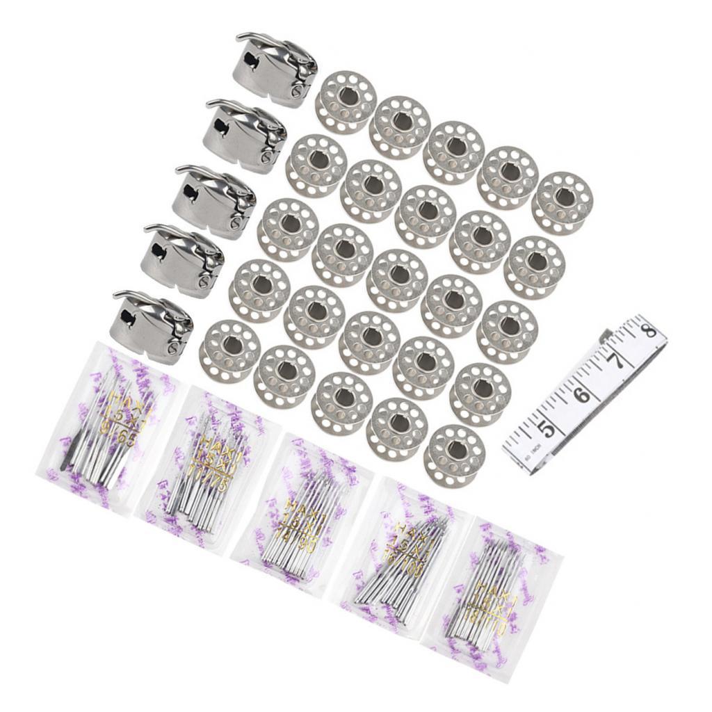 81Pcs Sewing Kit, Sewing Machine Needles Size 9, 11, 14, 16, 18, with Measuring Tape Thread Bobbins and Bobbin Case Universal for Most Sewing Machines