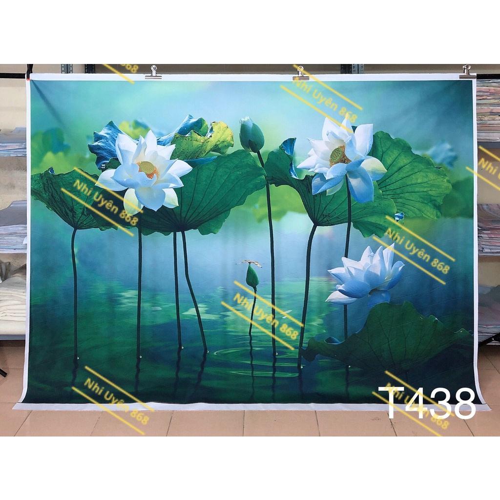 Tranh vải decor / Thảm vải treo tường / Thảm vải chụp ảnh chủ đề Sen