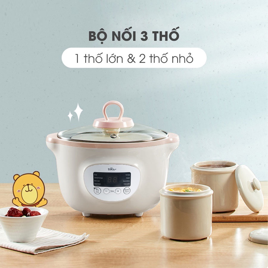 Nồi nấu chậm Sothing Bear Sube002 1,6L, bản quốc tế- Hàng chính hãng