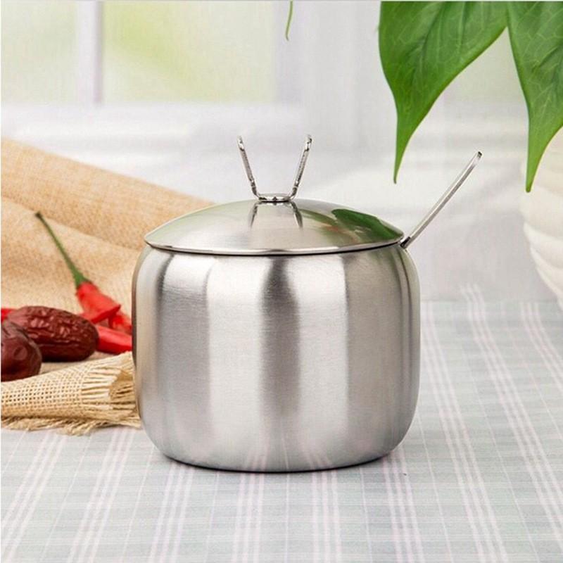 Hũ Gia Vị Inox 3 Ngăn Kèm Kệ