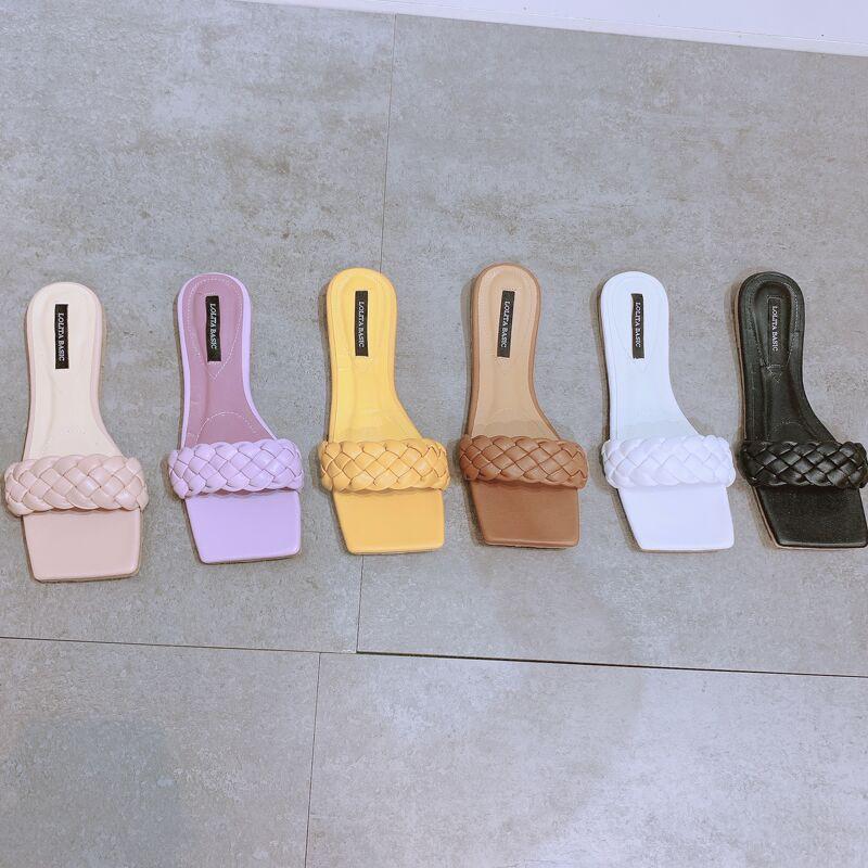 Dép quai ngang thắt bính đế bệt