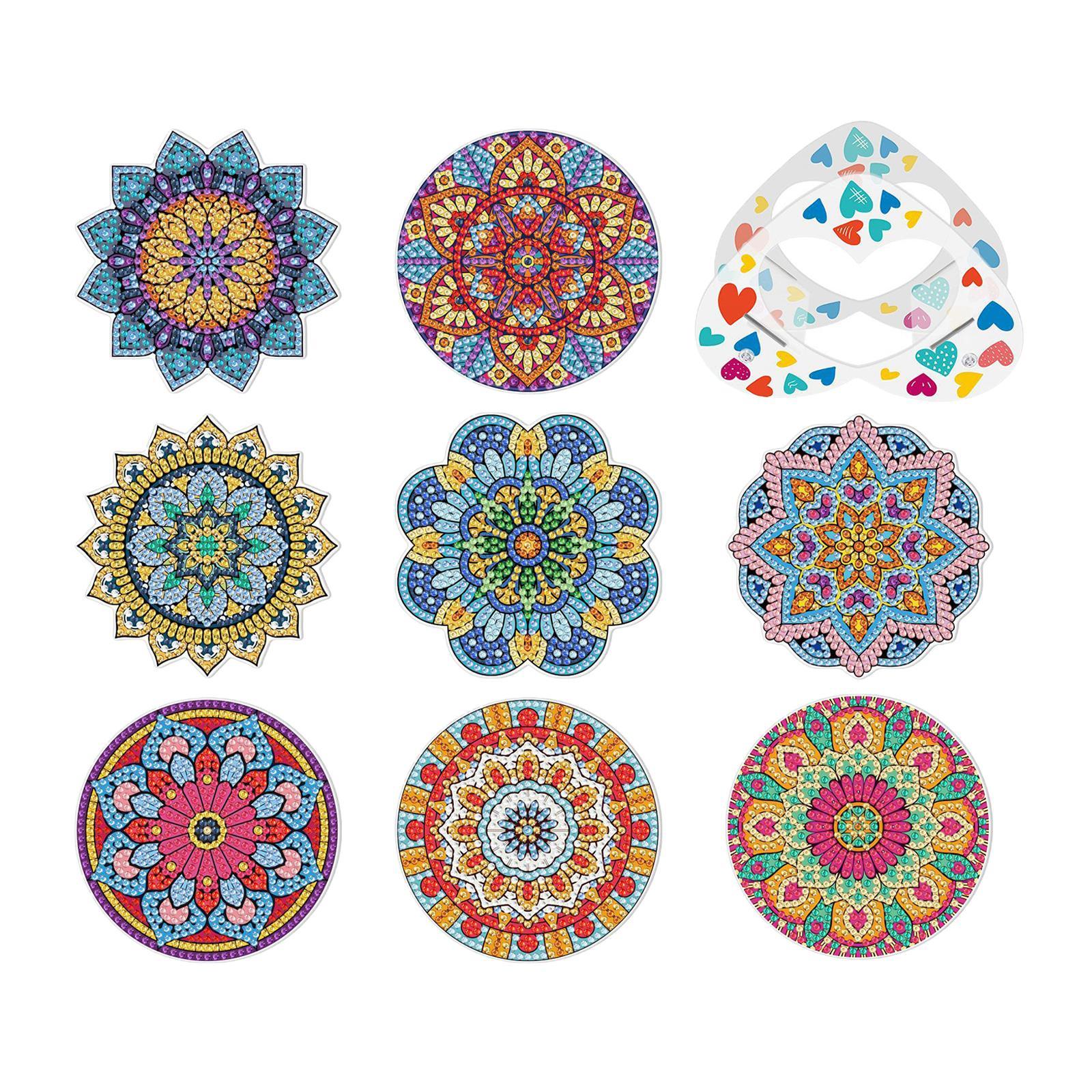 8 Pieces DIY Handmade Painting Coasters Kids for Desktop Cafe Home Decoration