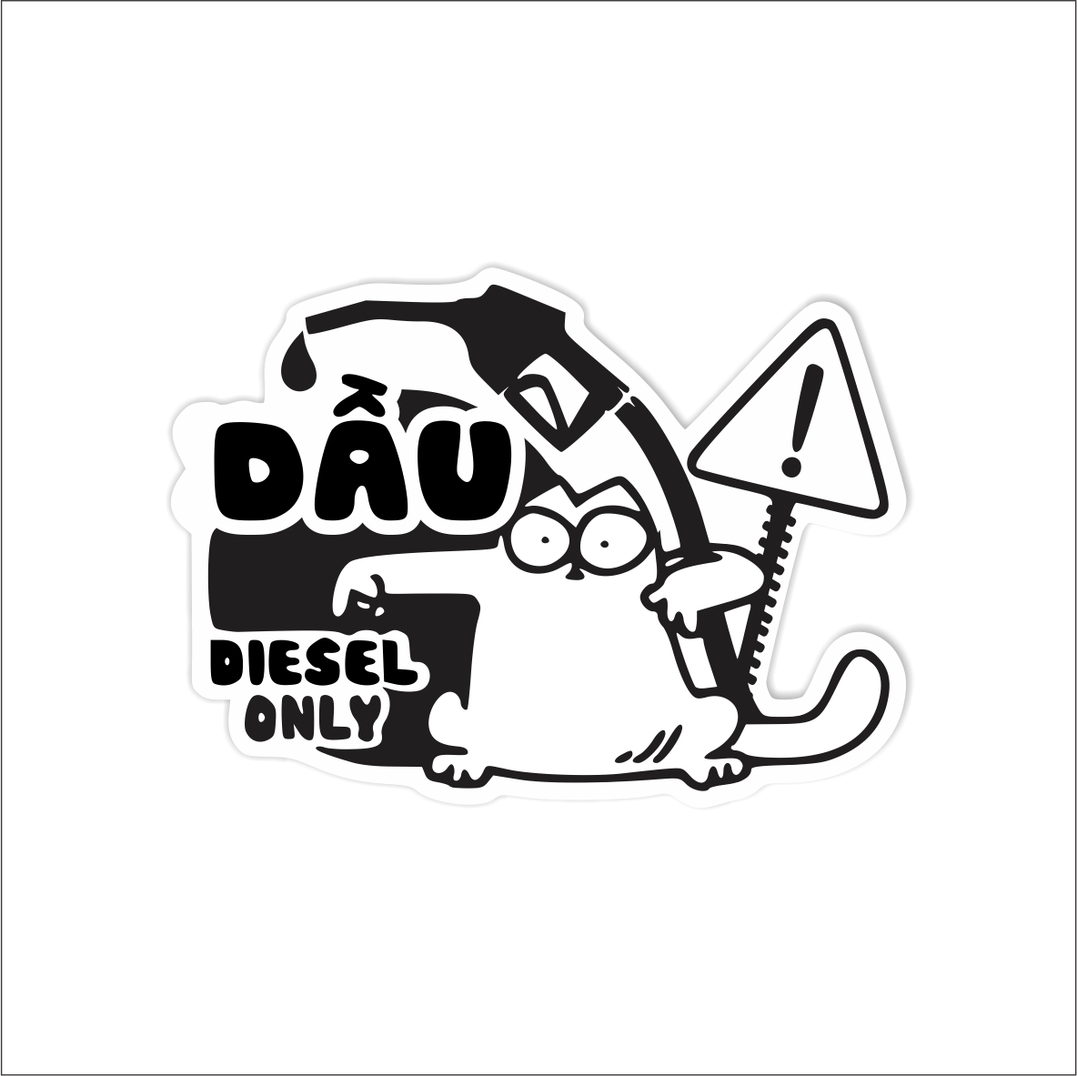 Miếng dán đổ XĂNG DẦU diesel only, Pertro trang trí nắp bình xăng xe hơi ô tô chất liệu cao cấp chống thấm nước