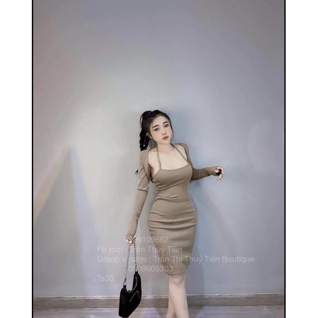 Set đầm áo khoác(len gân)-Carotshop